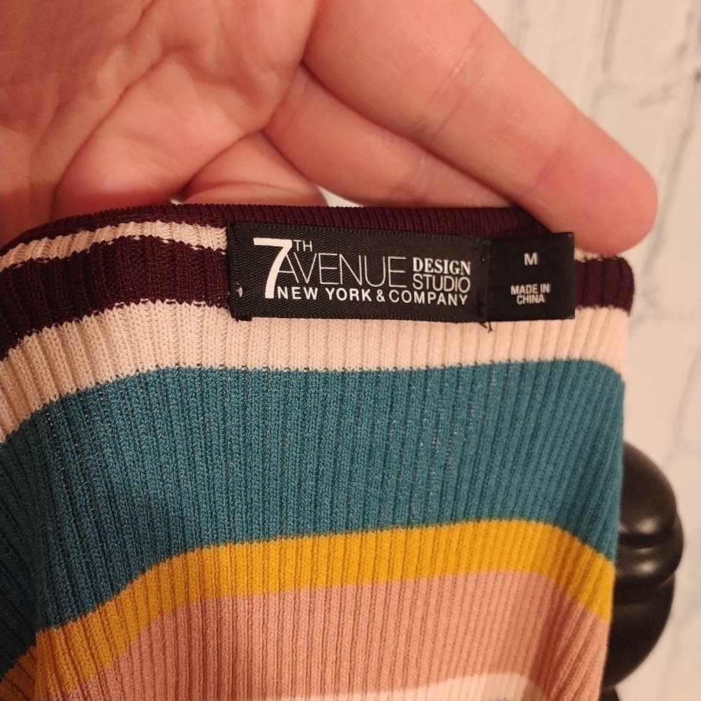 7TH Avenue Striped Sweater Medium - Picture 4 of 4